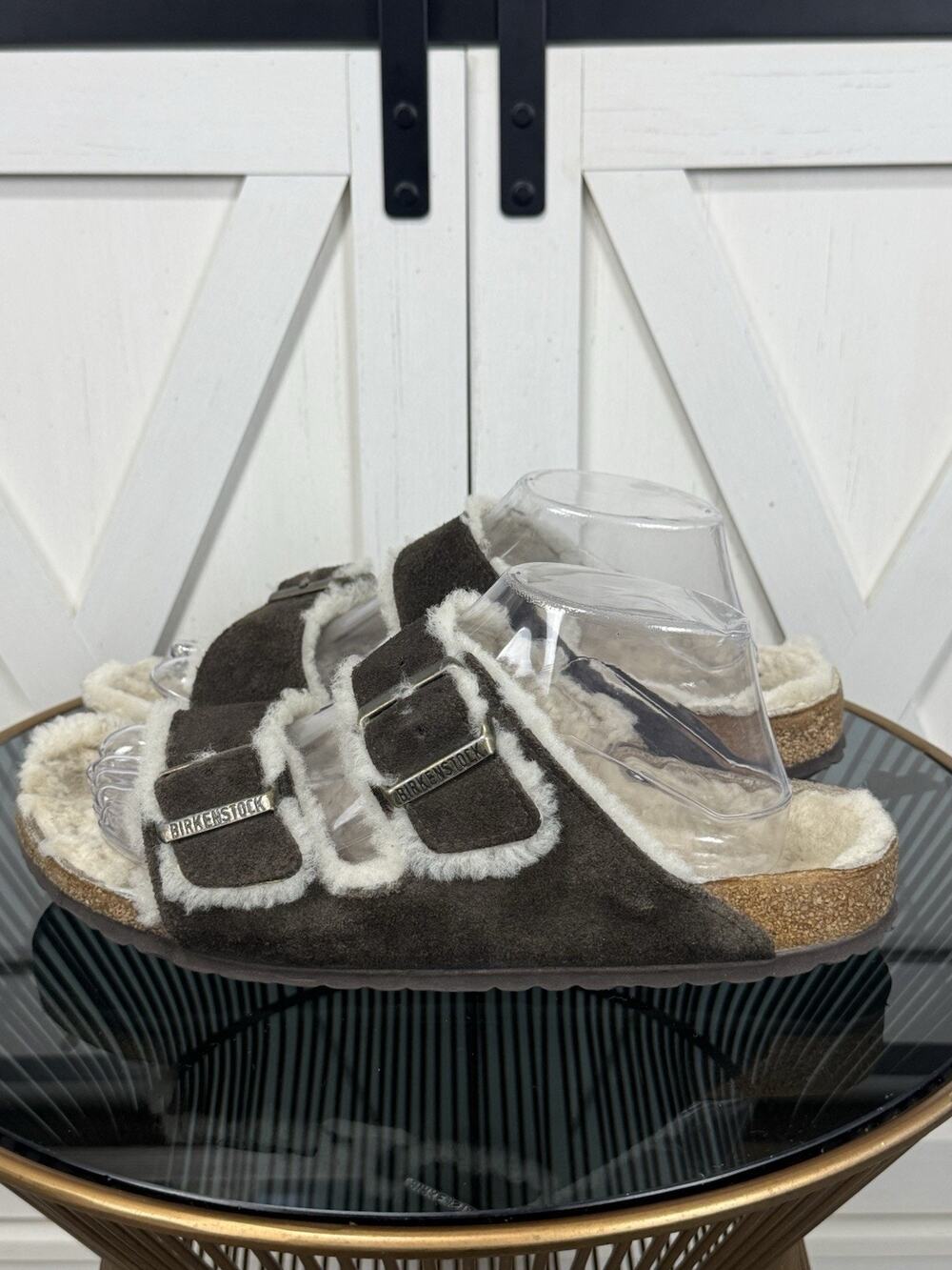 Birkenstock Arizona Shearling Suede Sandals EU 41 W 10 M 8 Brown Comfort Shoes